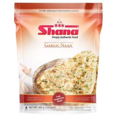 Zamrznjen Naan kruh s česnom 300g - SHANA