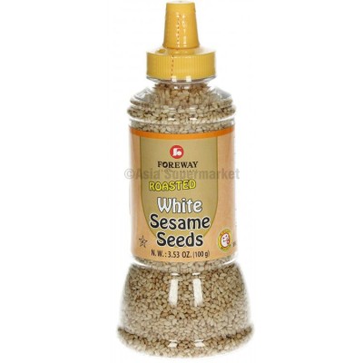 Bela pražena sezamova semena v steklenički 100g - FOREWAY