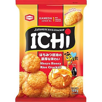 Riževi krekerji s sojino omako in medom 100g - ICHI Riževi krekerji s sojino omako in medom 100g - ICHI