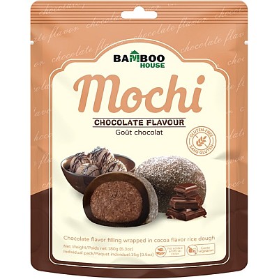 Mochi z polnilom čokolade 180g - BAMBOO HOUSE Mochi z polnilom čokolade 180g - BAMBOO HOUSE