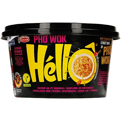 Instant rezanci Pho v voku, čebula in česen 76g - HELLO