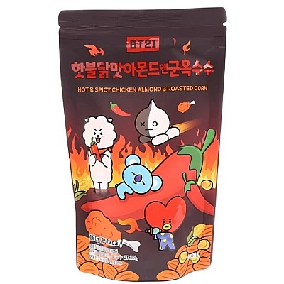 Pražena koruza in mandlji z okusom pikantnega piščanca 30g - BT21